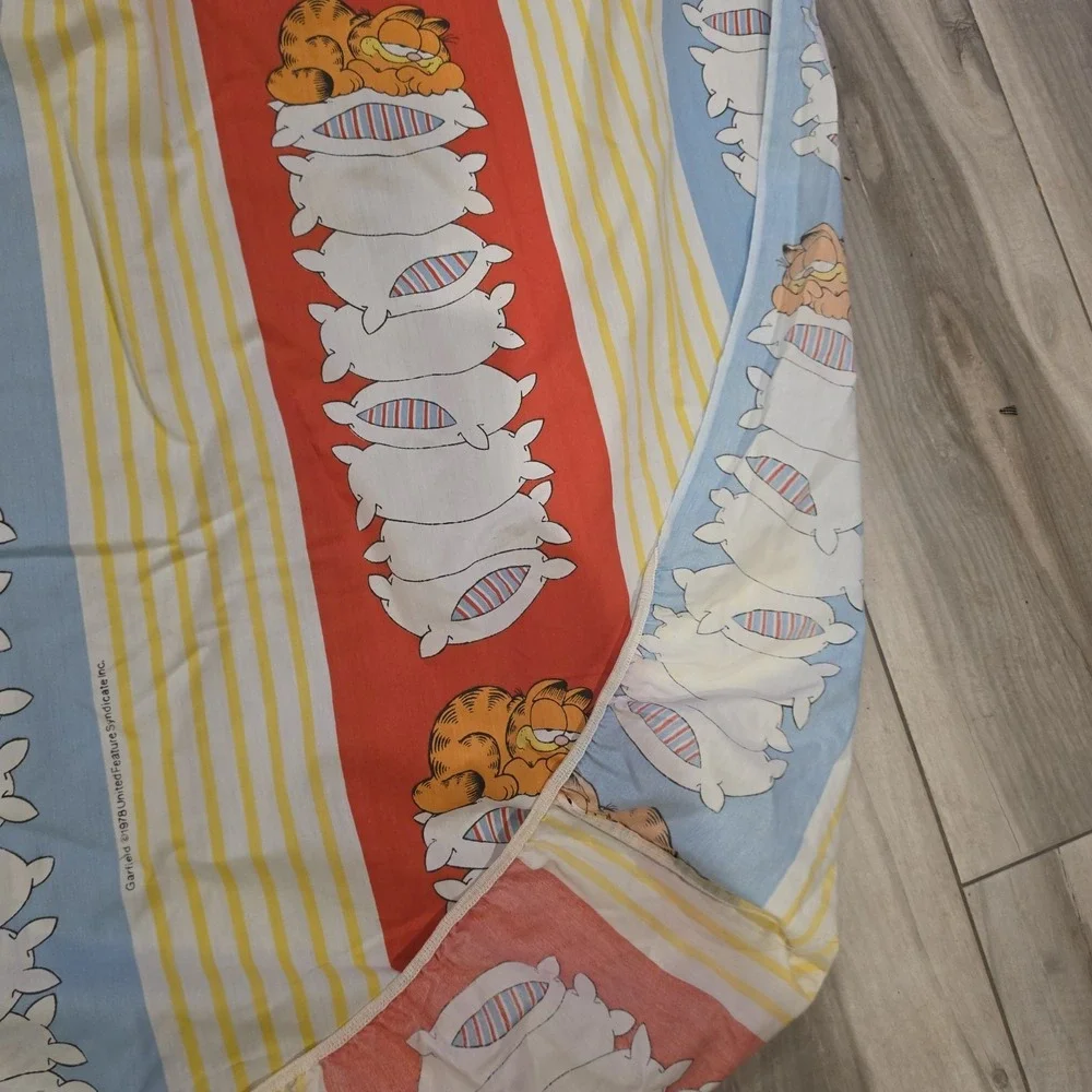 1978 Vintage Garfield Twin Fitted Sheet Jim Davis